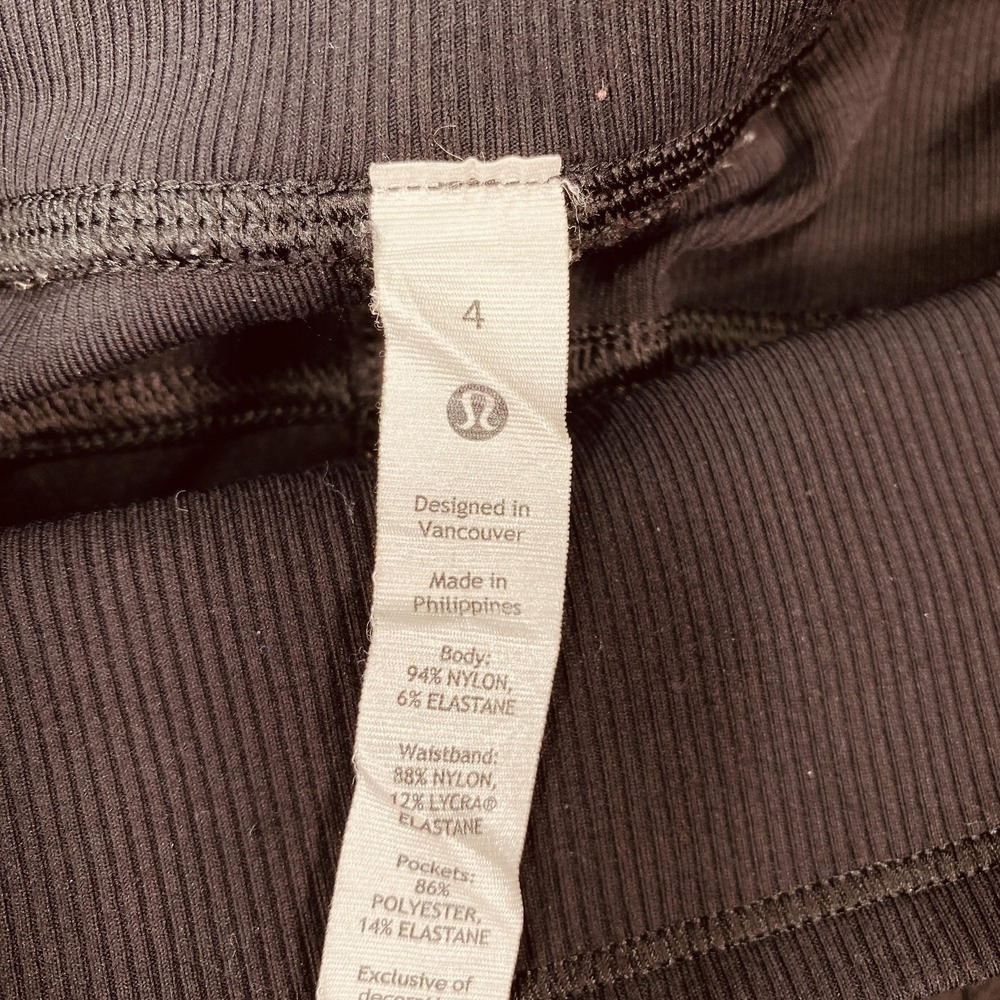 Lululemon‎ Pants Womens 4 Black Jogger Ribbed Waist Cuffed Drawstring LW5ENMS - Picture 5 of 10